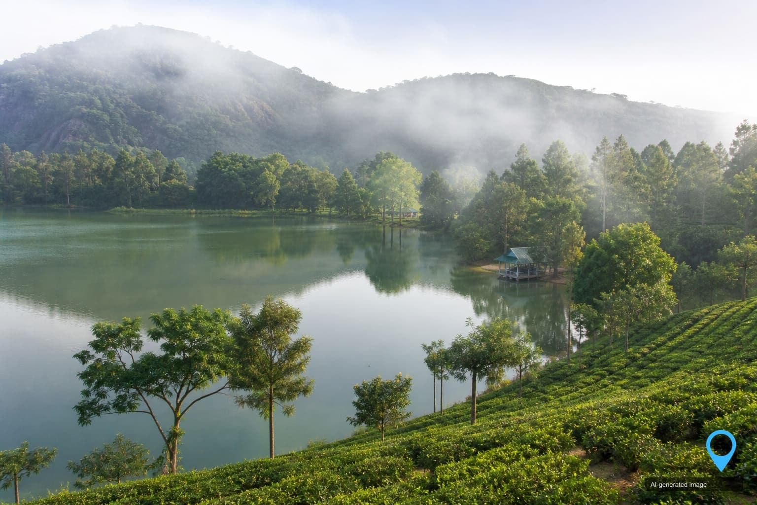 Misty hill station lake and coffee estates at Yercaud — Chennai to Yercaud one way drop taxi