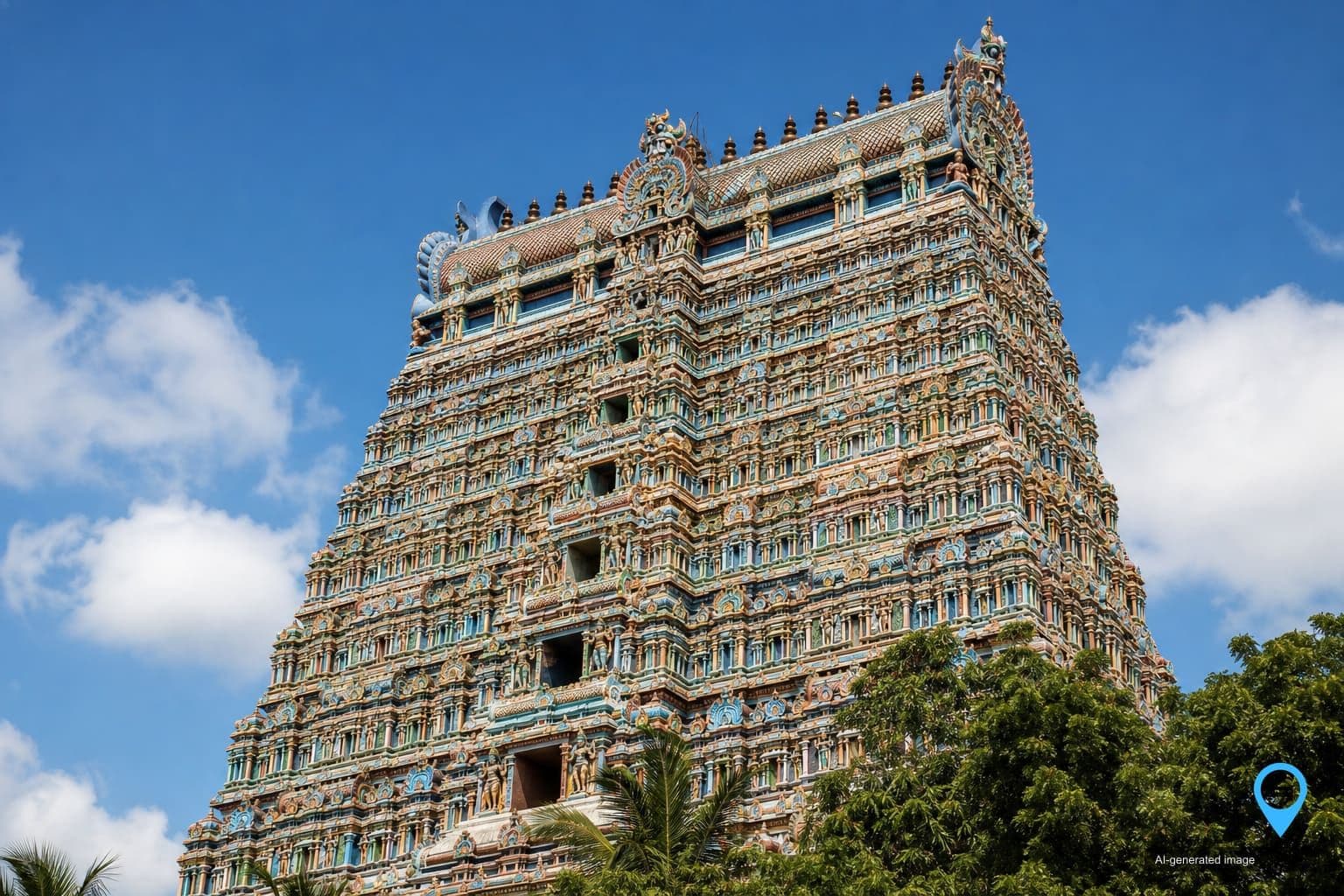 Srirangam temple towers near Trichy served by Drop You Taxi